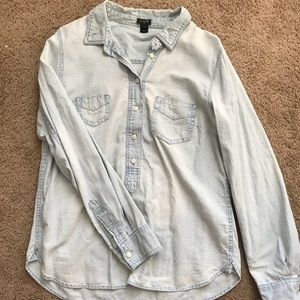 JCREW Chambray half button up shirt